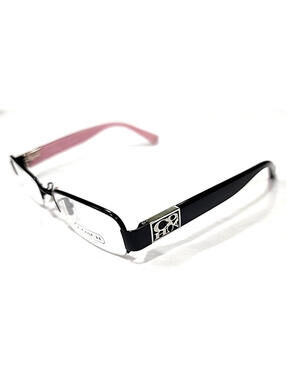 Coach HC5016Q Sherri 9044 Sm Black Metal Pink Rectangle Eyeglasses 49-18 135 New